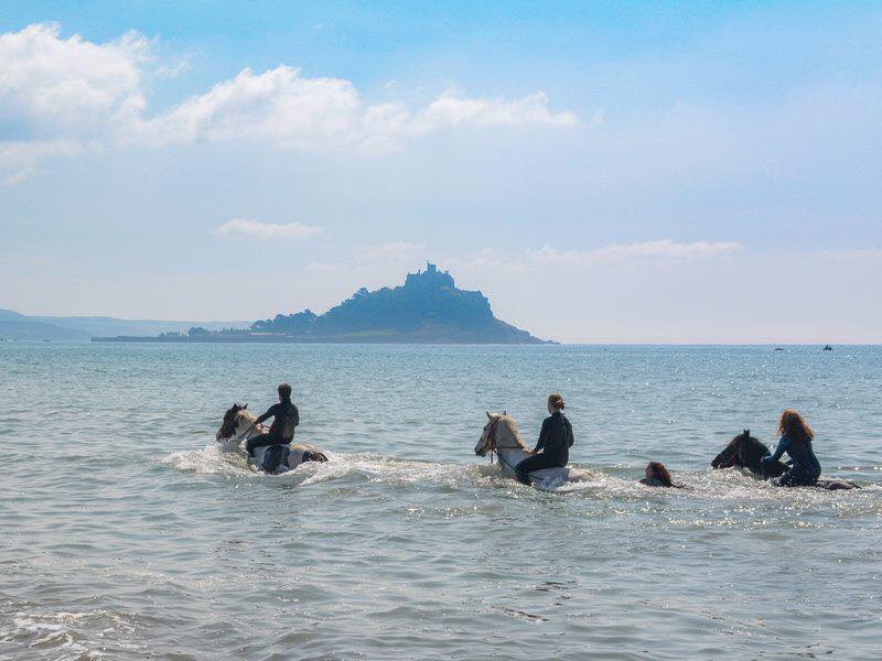 Long Rock Beach with Cornwall Swimming Horses